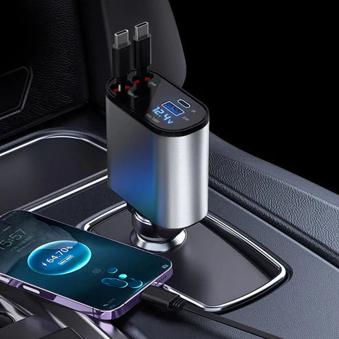 4-in-1 Retractable Car Charger – Tidy, Powerful, Versatile Gigglori